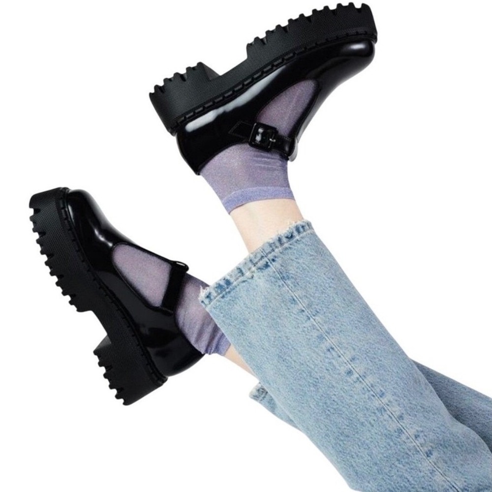 $218 Intentionally Blank Pears Leather Mary Jane 10‎ Chunky Platform Goth Grunge